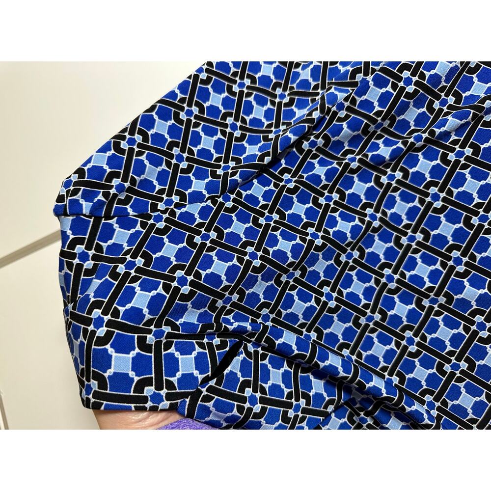 Women Ladies XL blue abstract floral blouse Liz Claiborne top shirt work office - Picture 8 of 12